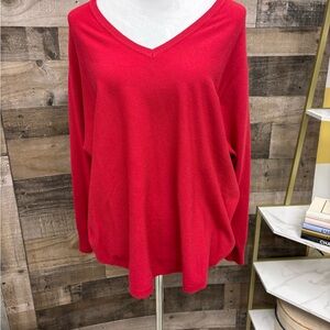 Vila Milano Red V-Neck Sweater 1X